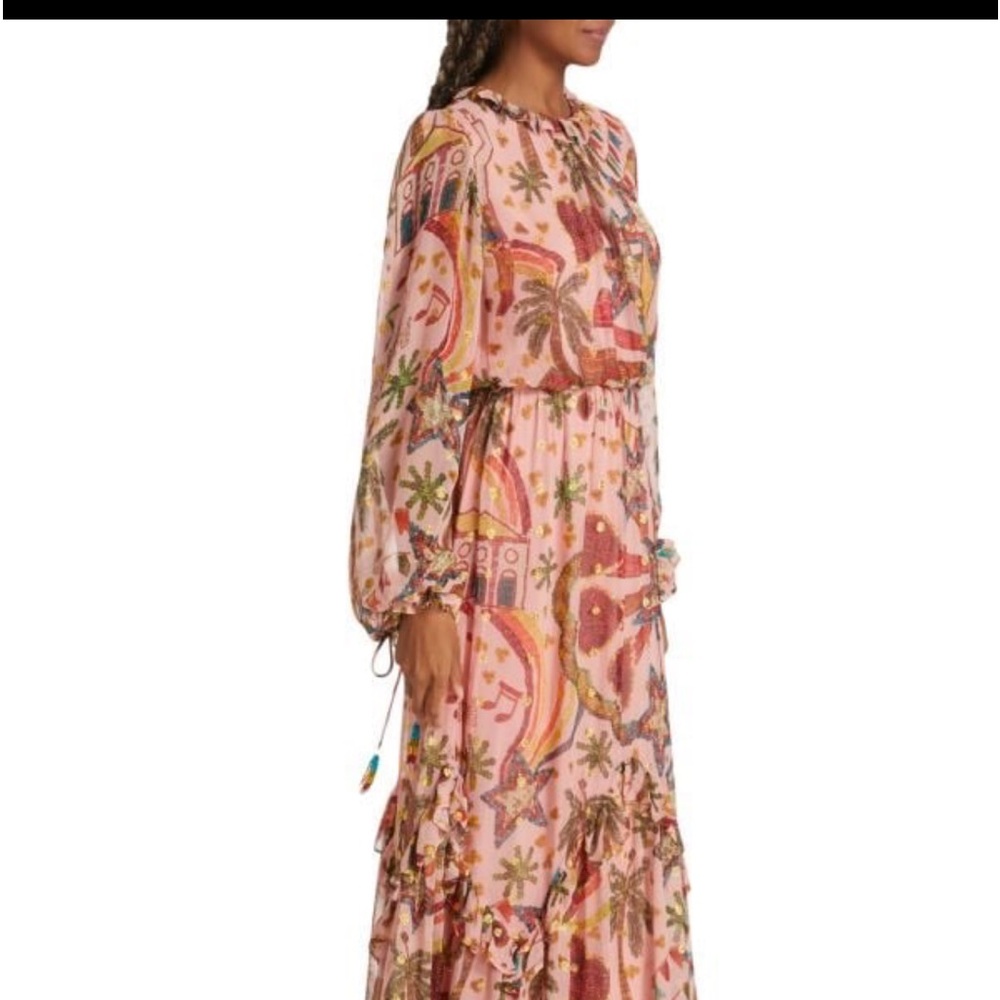 Farm Rio Folk Pink Party
Maxi Dress Size S